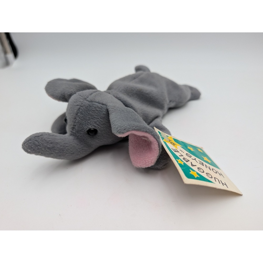 Zangeen Huggable Honeys Elephant Gray Pink Vintage 1996 Bean Bag Plush 860188